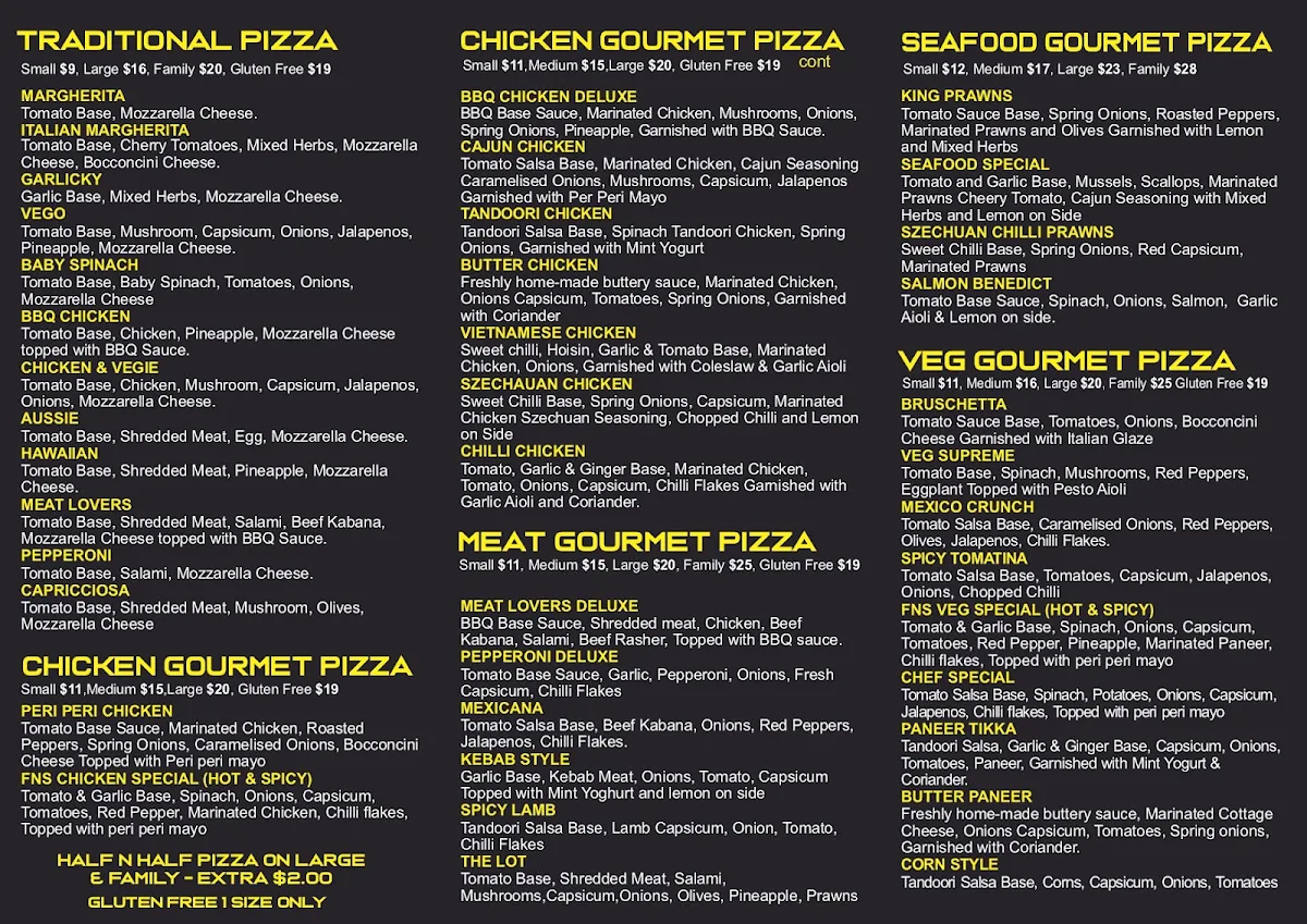Menu, Fire and Slice Pizza & Cakes - Altona Meadows