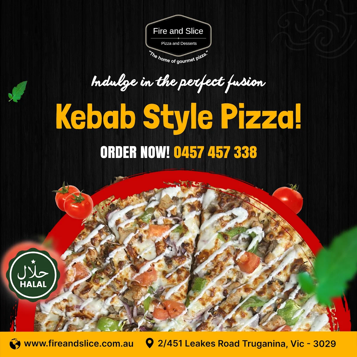 Menu, Fire and Slice Pizza & Cakes - Altona Meadows