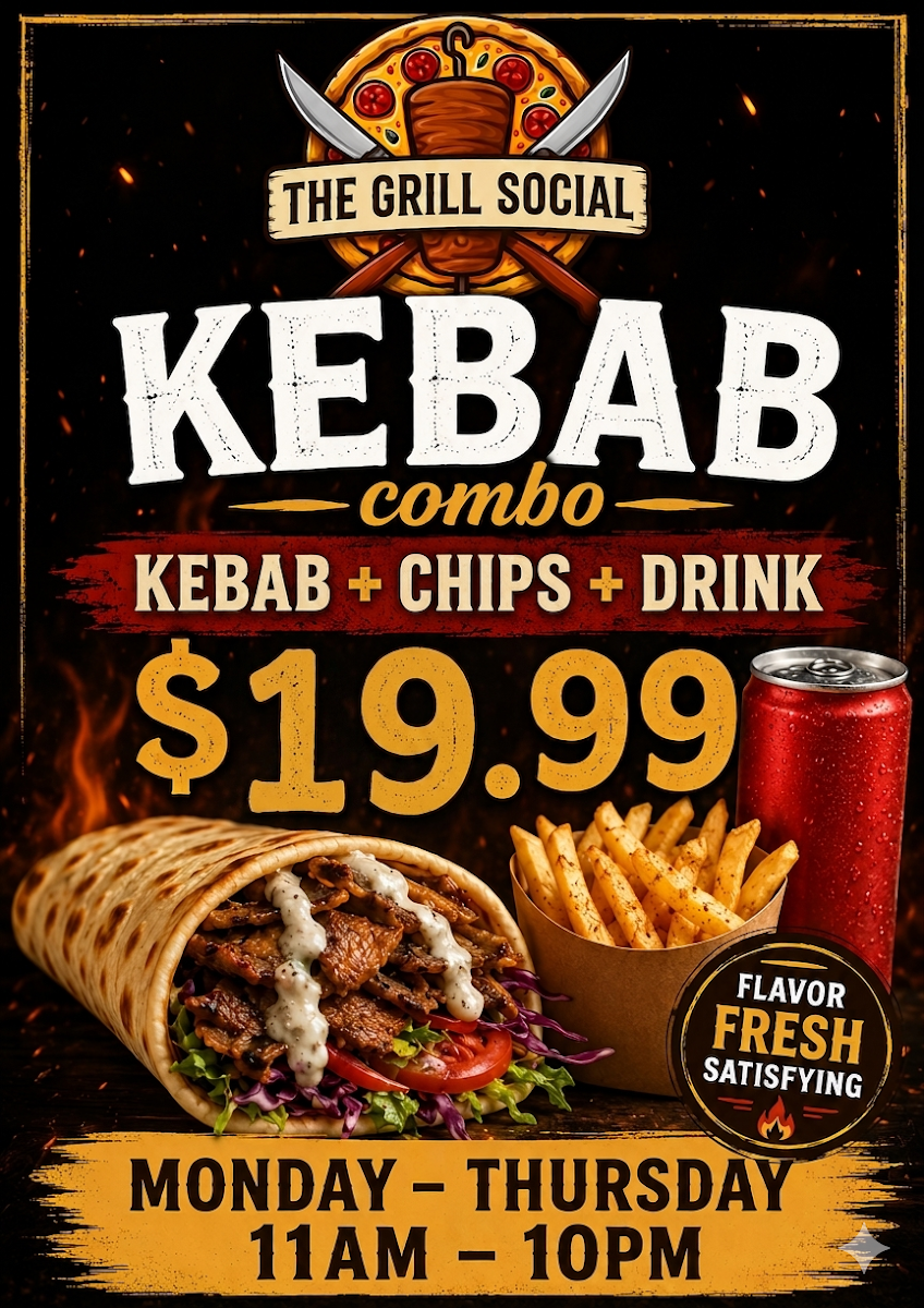 Menu, The Grill Social