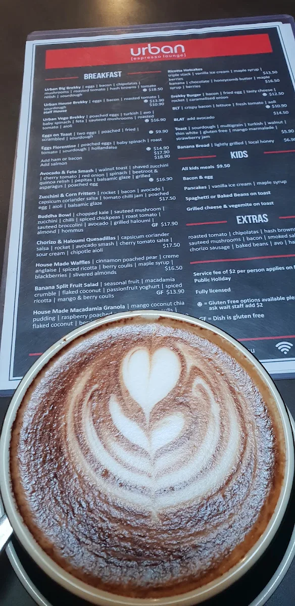 Menu, Urban Espresso Lounge