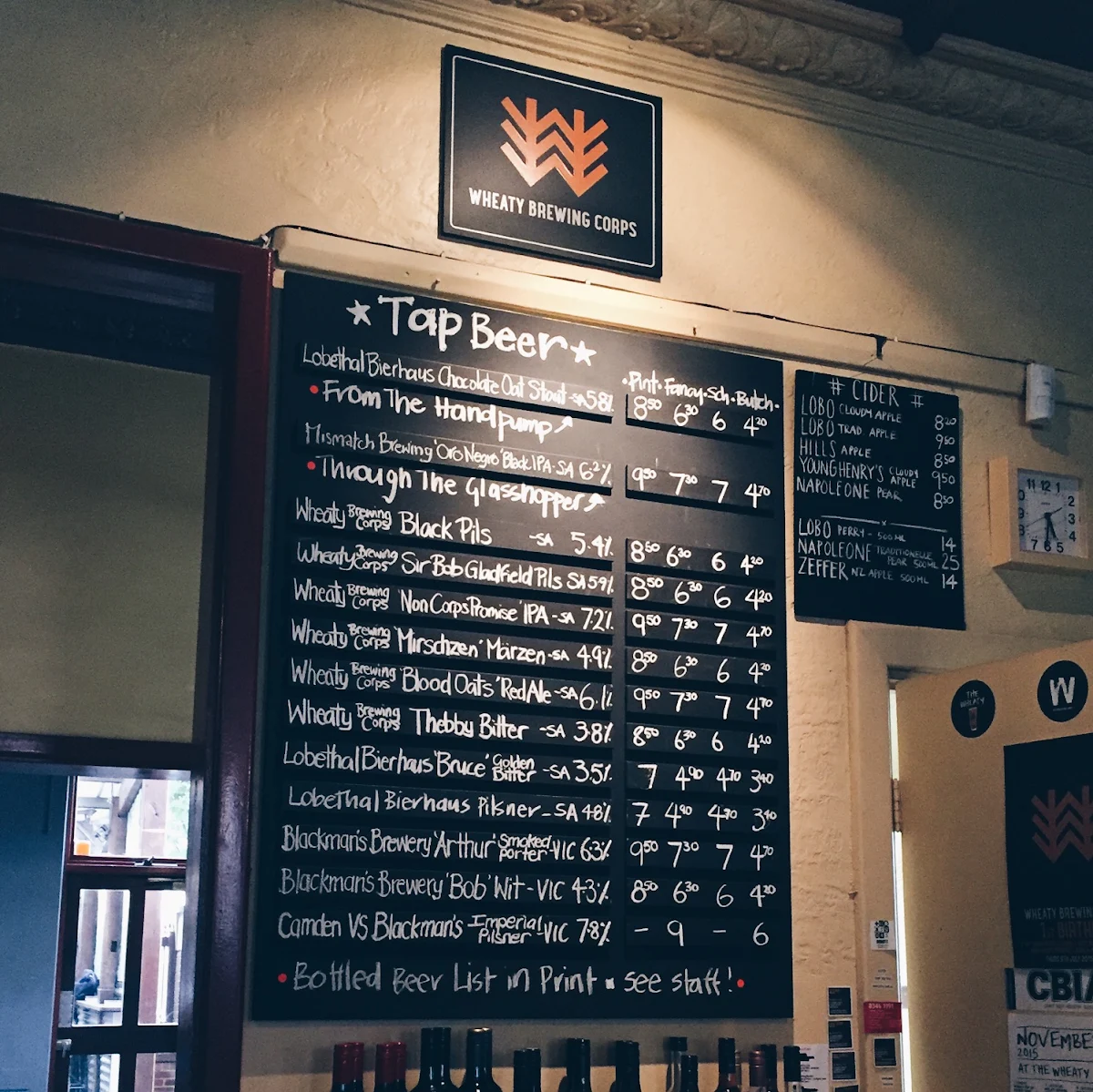 Menu, Wheatsheaf Hotel