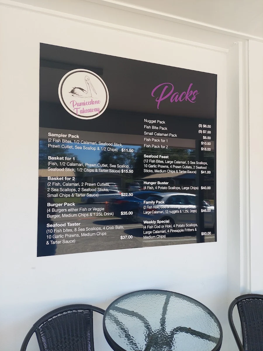 Menu, Pumicestone Takeaway