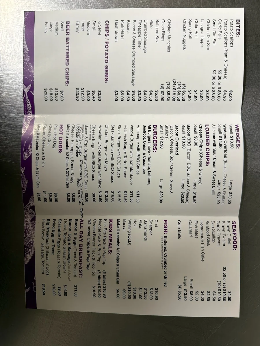 Menu, Pumicestone Takeaway