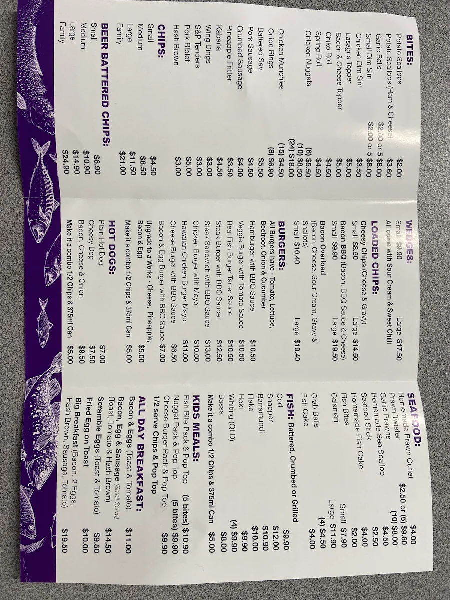 Menu, Pumicestone Takeaway