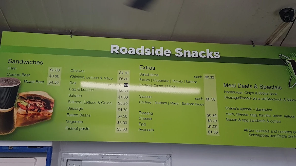 Menu, Roadside Snacks