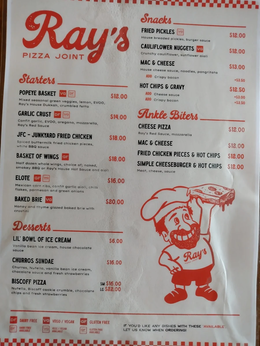 Menu, Grand Junction Hotel