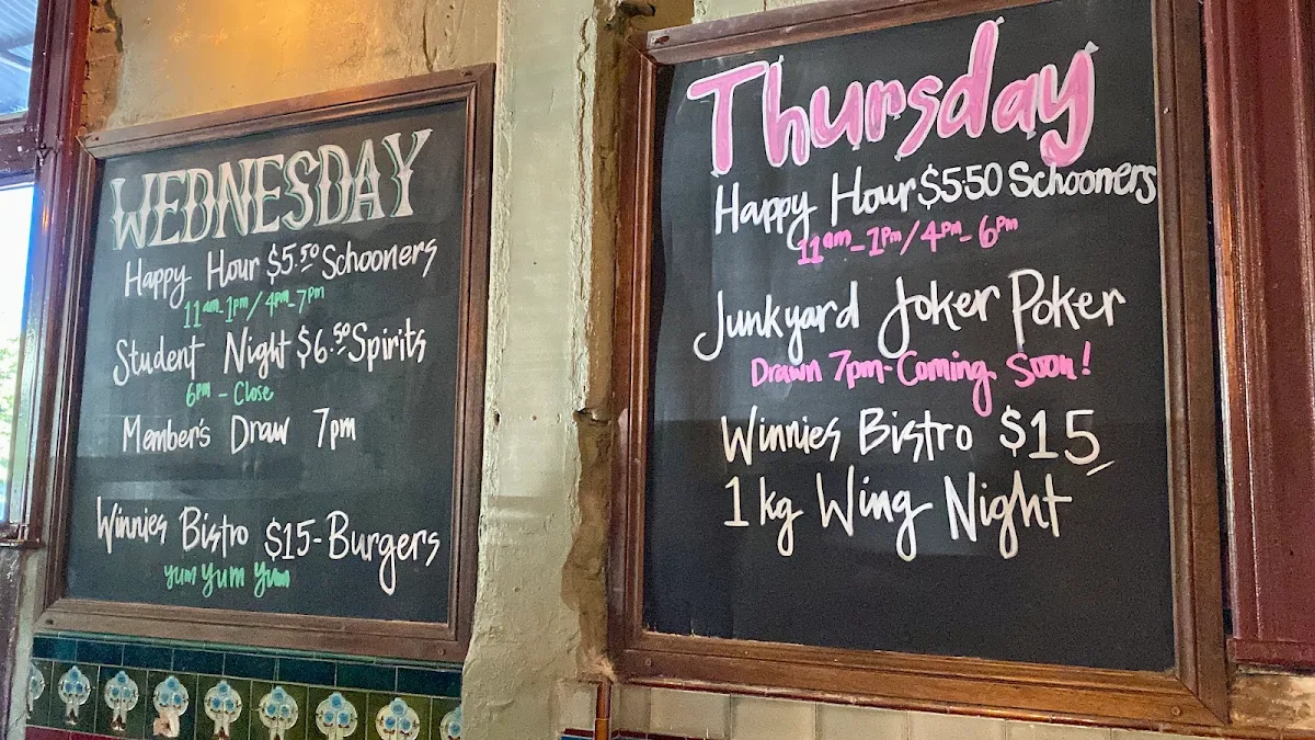 Menu, Grand Junction Hotel