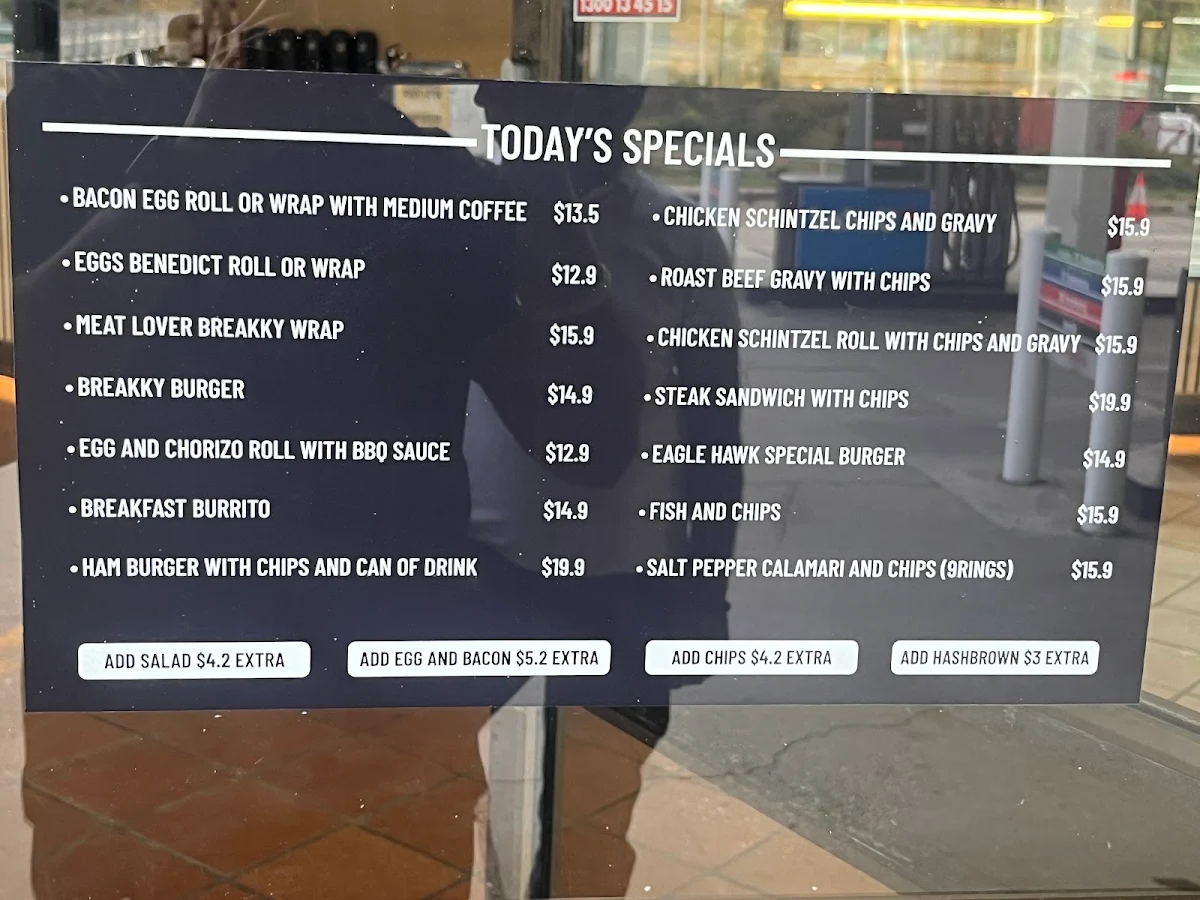 Menu, EagleHawk Cafe