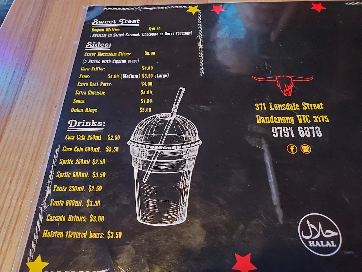 Menu, Butler's Smokehouse