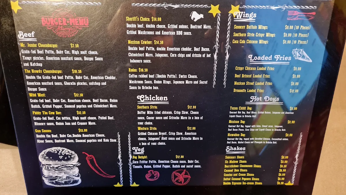 Menu, Butler's Smokehouse