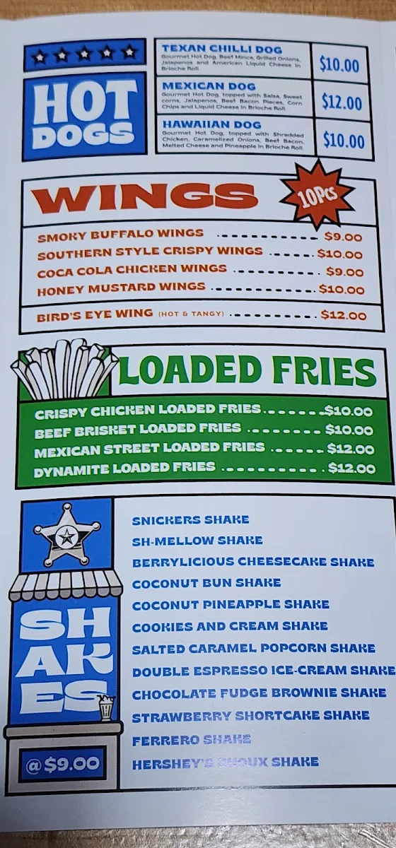 Menu, Butler's Smokehouse