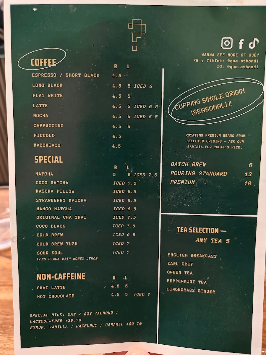 Menu, Qué