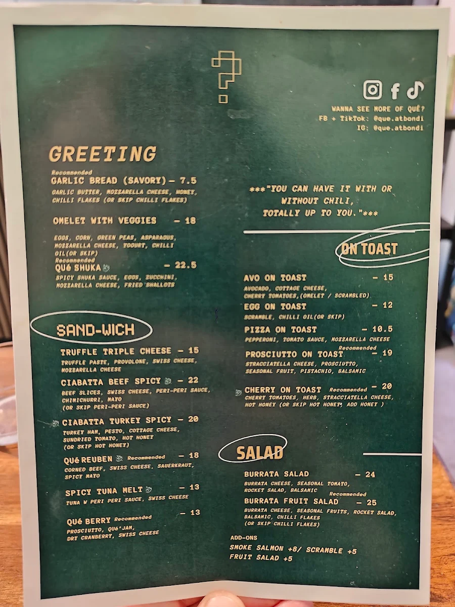 Menu, Qué