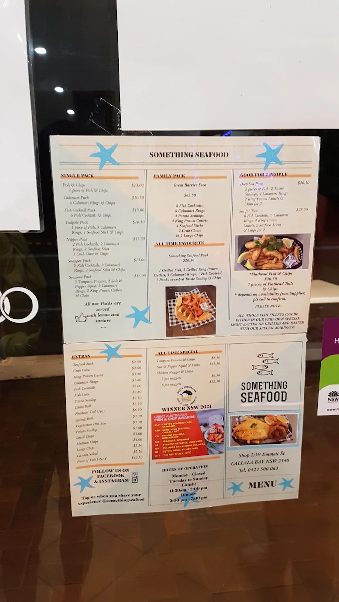 Menu, Something Seafood