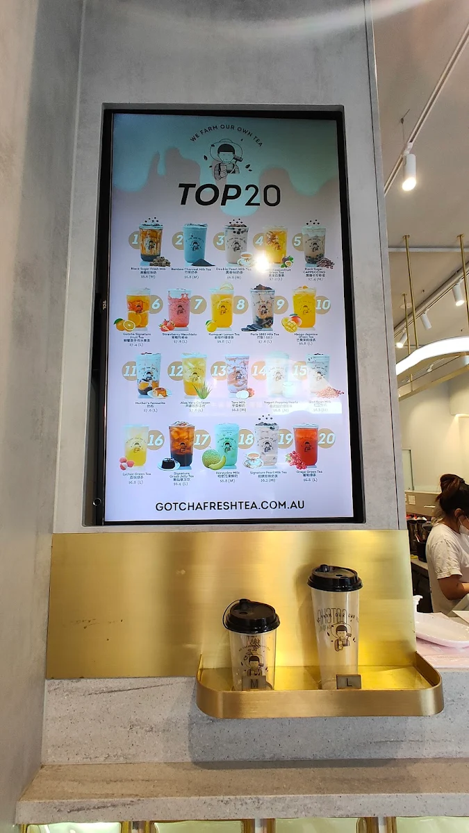 Menu, Gotcha Fresh Tea - Footscray