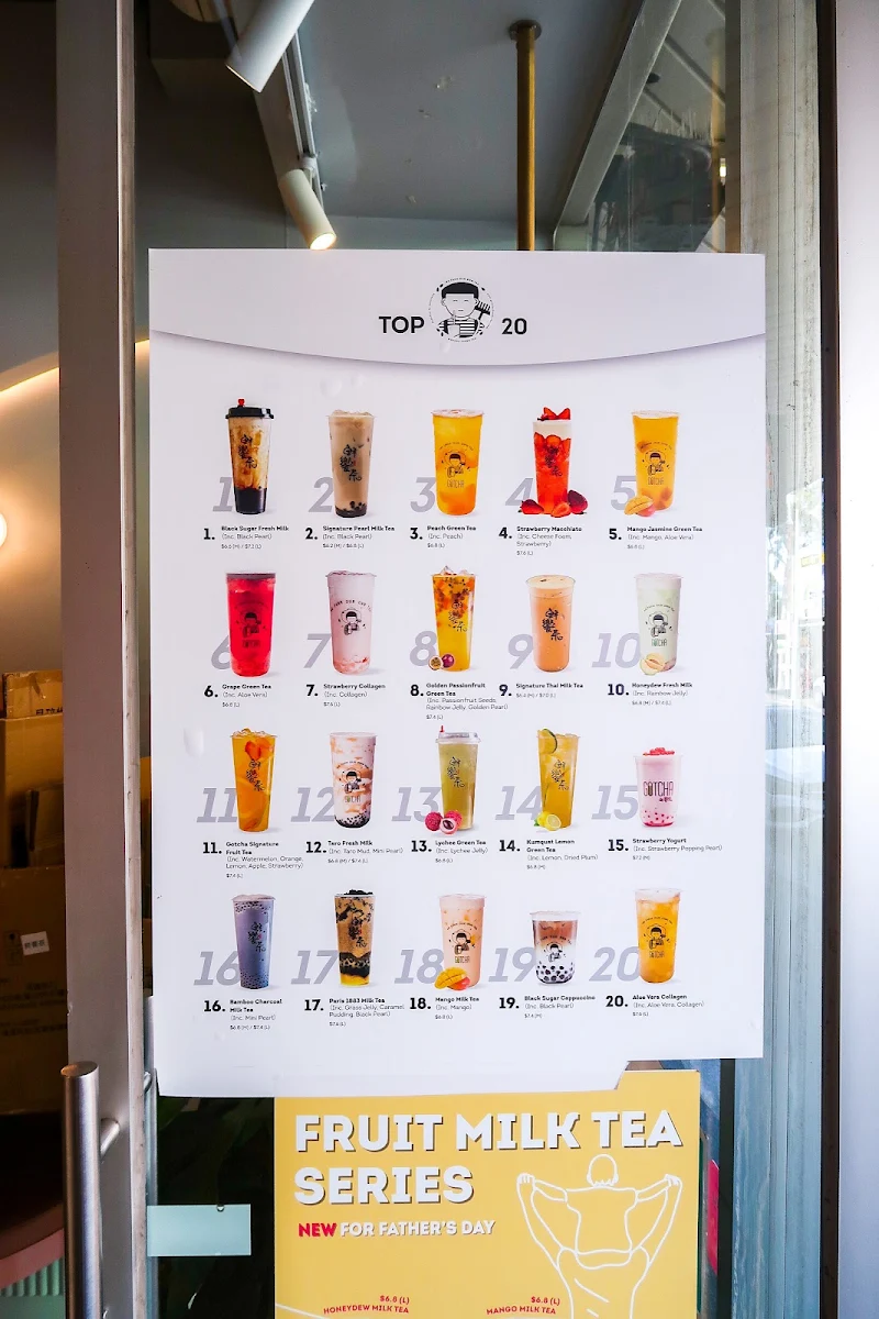 Menu, Gotcha Fresh Tea - Footscray
