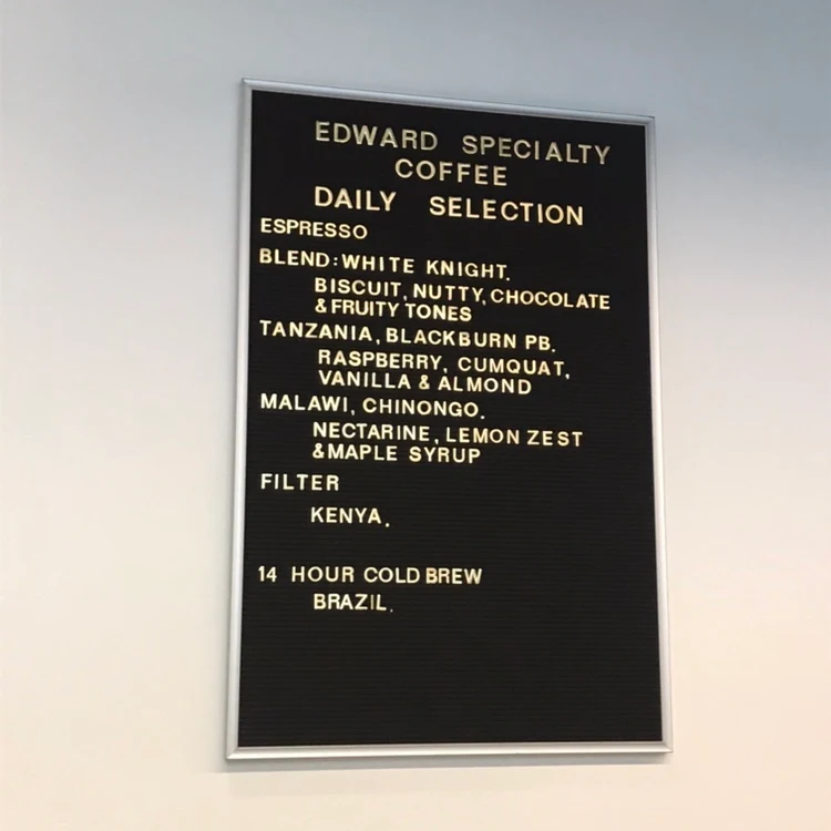 Menu, Edward Espresso & Kitchen