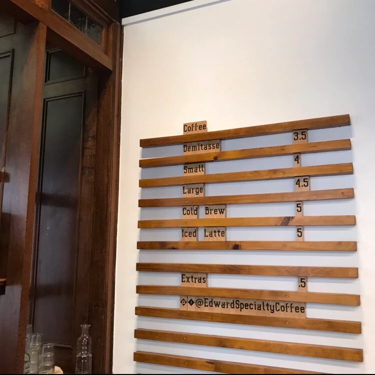 Menu, Edward Espresso & Kitchen