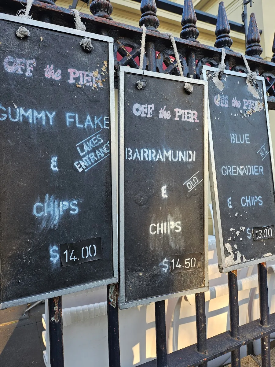 Menu, Off the Pier
