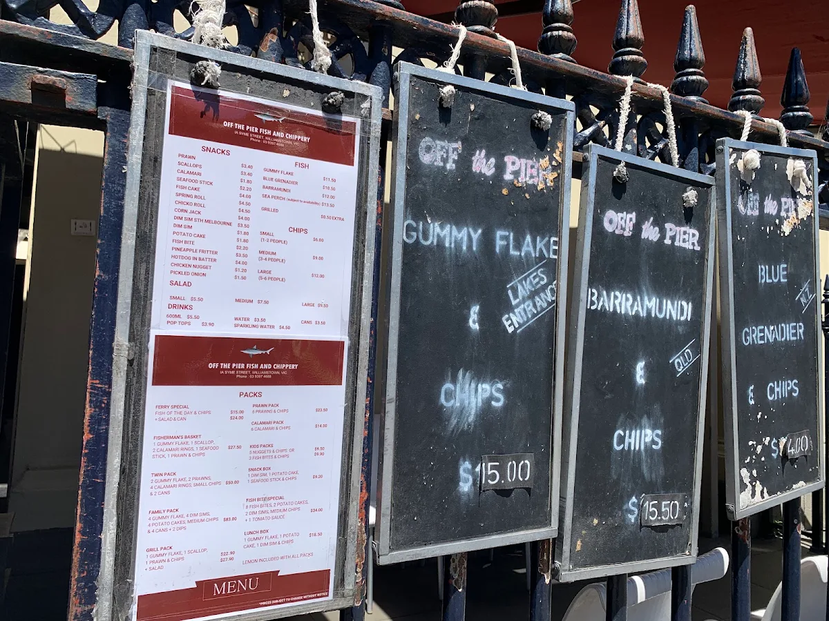 Menu, Off the Pier