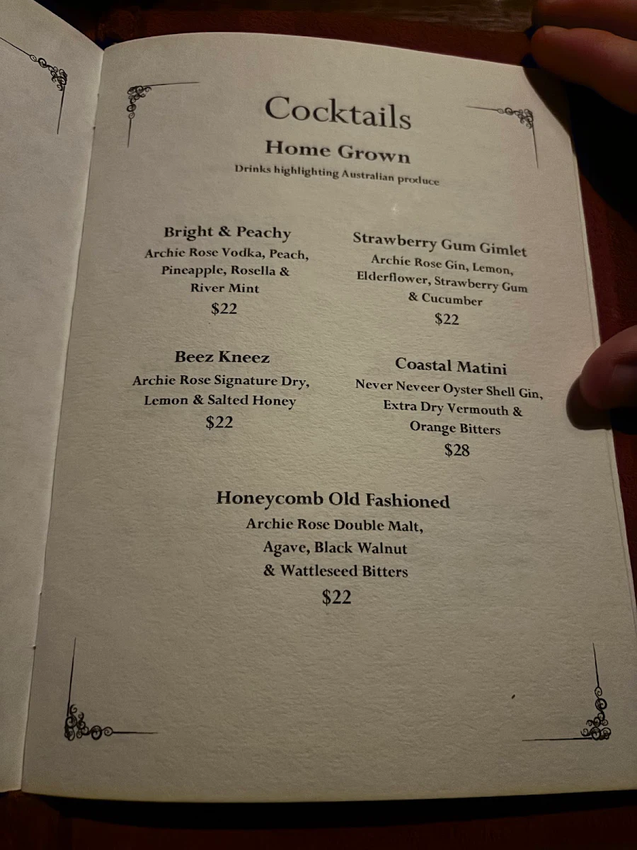 Menu, Foxtrot Unicorn