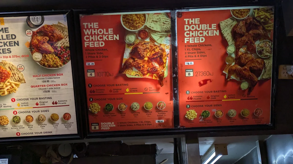Menu, Oporto North Sydney