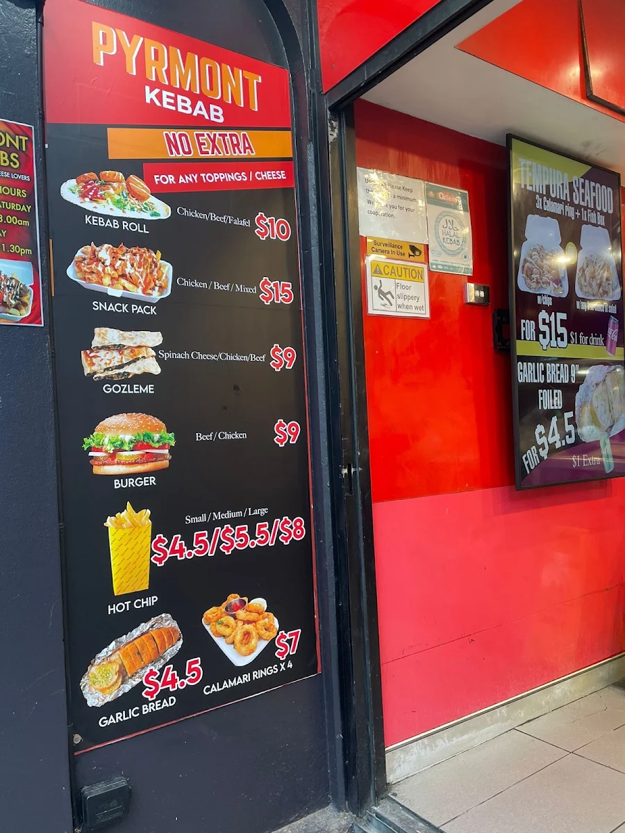 Menu, Pyrmont Kebabs