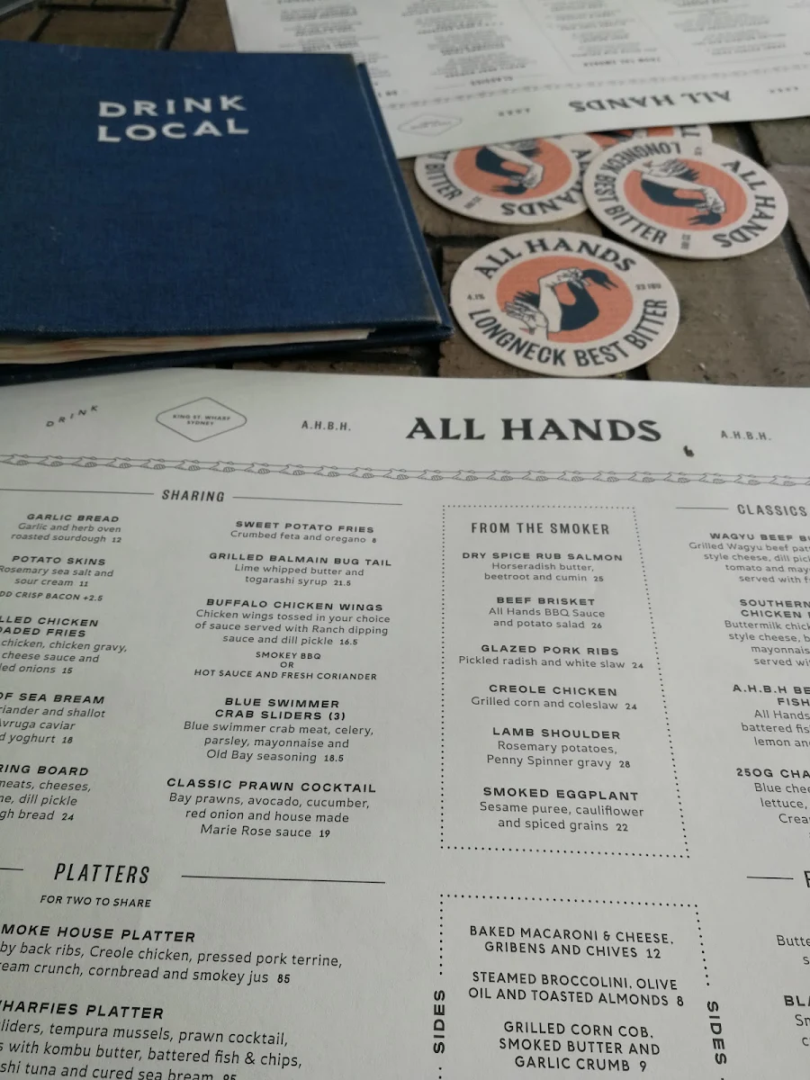 Menu, The Sporting Globe x 4 Pines - King Street Wharf