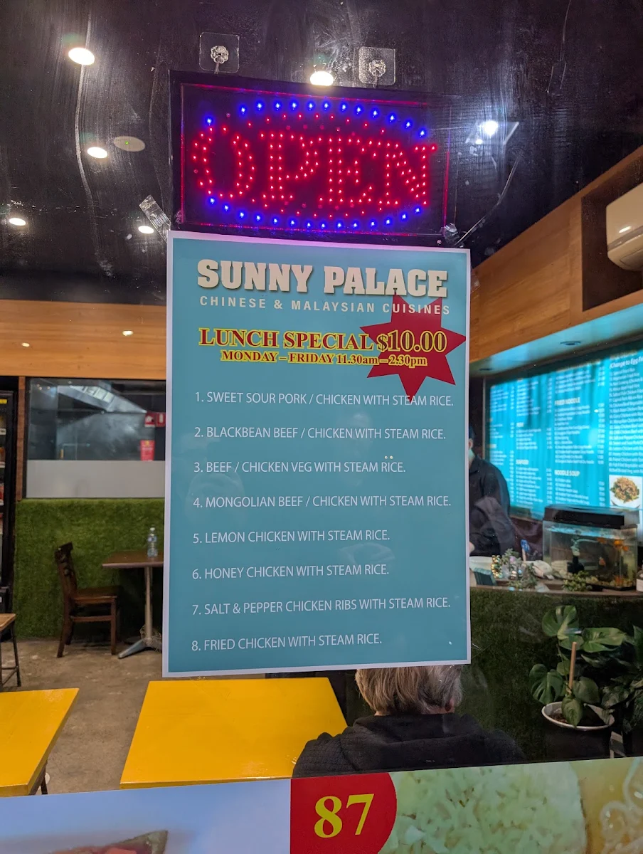 Menu, Sunny Palace