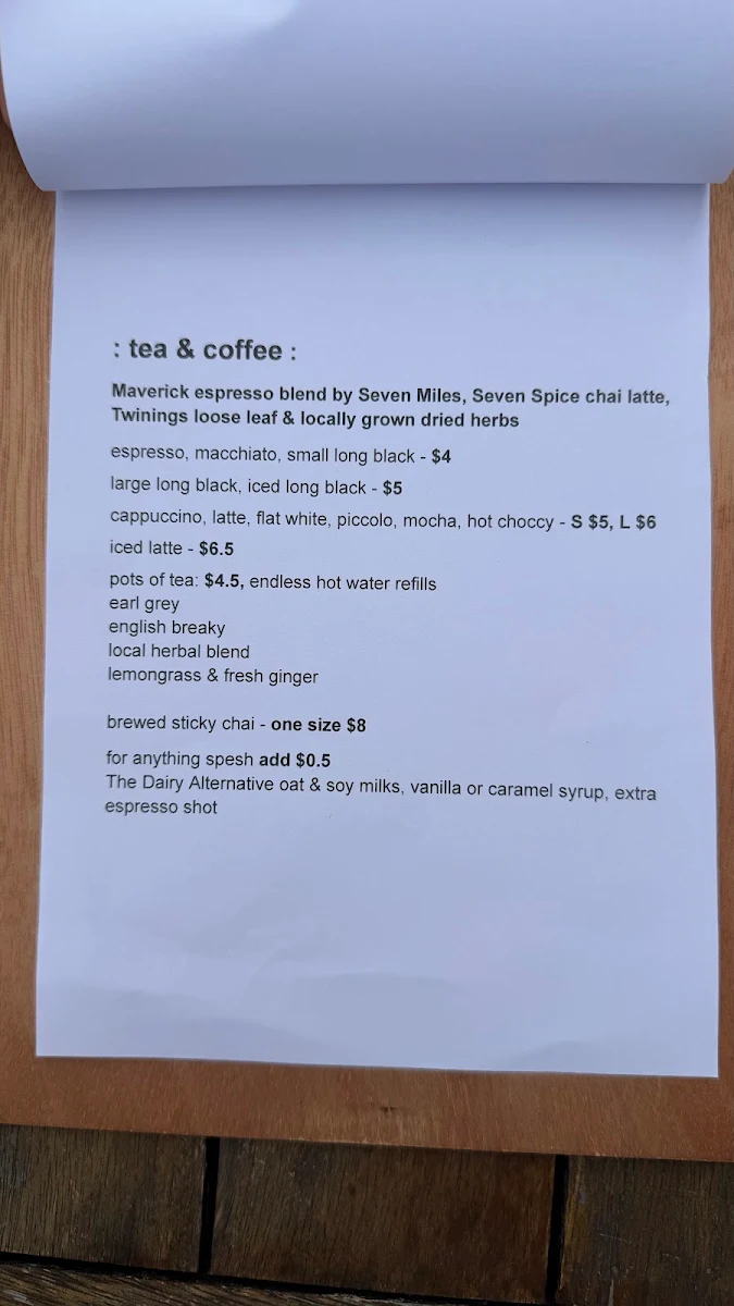 Menu, Luci's
