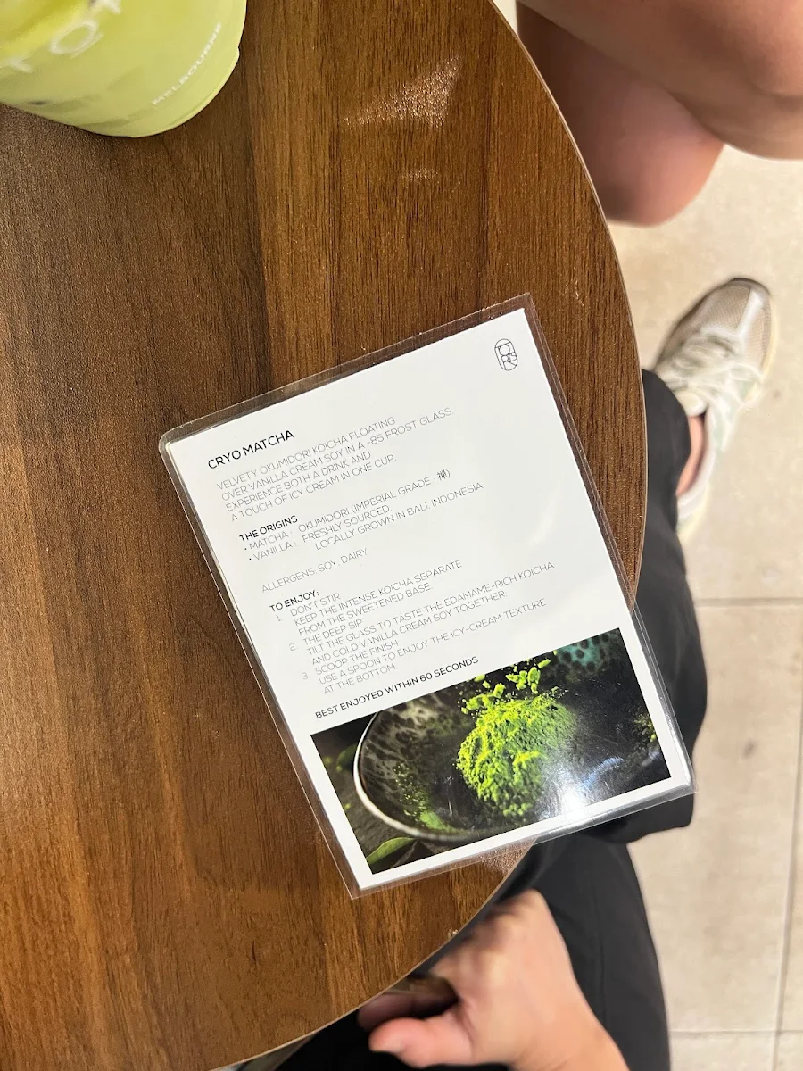 Menu, Tori’s Exhibition