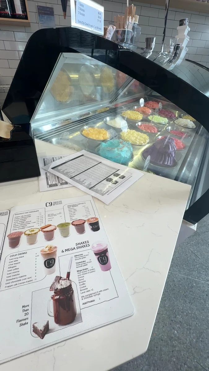 Menu, C9 Chocolate & Gelato Shellharbour