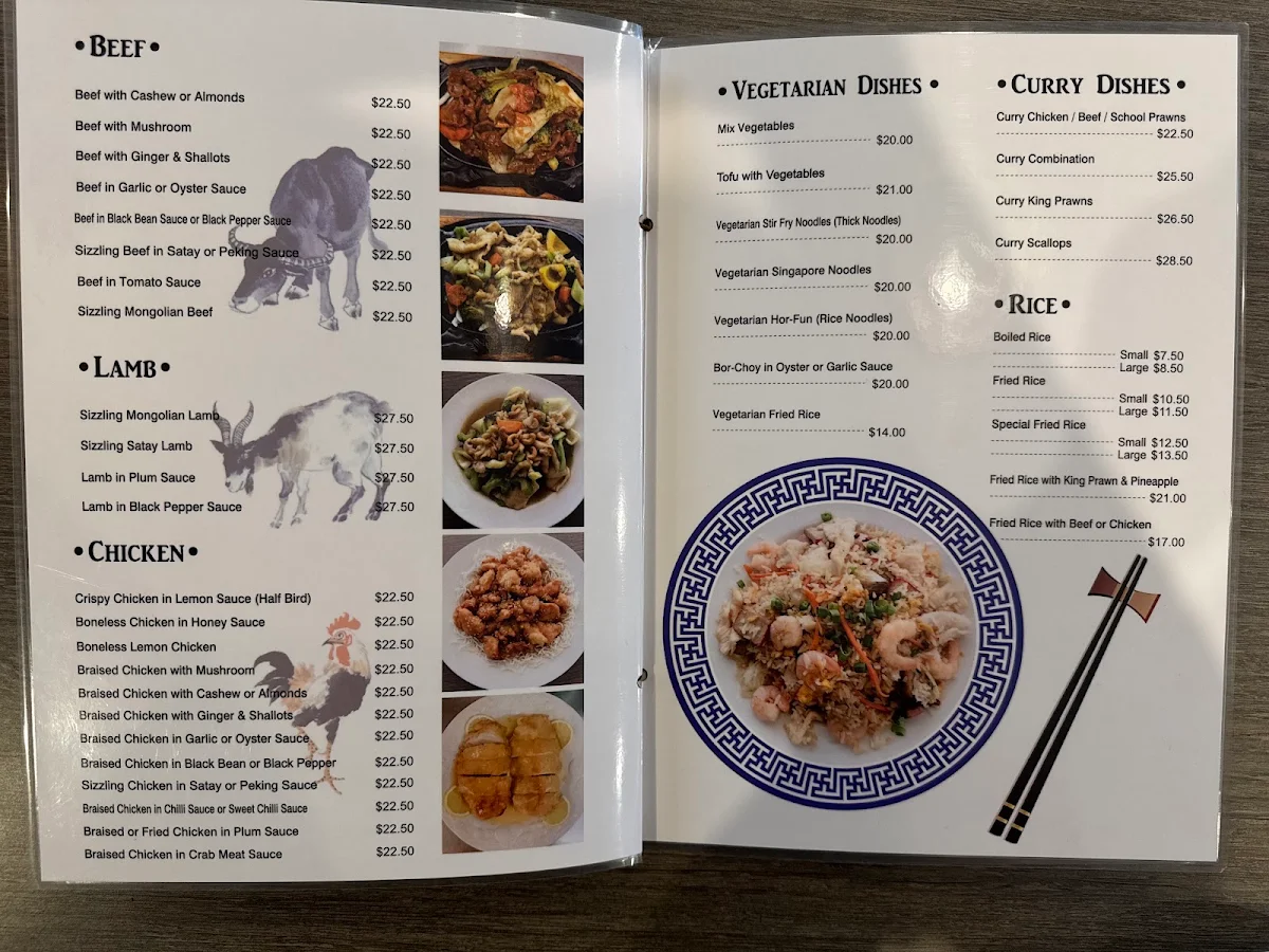 Menu, Long Jetty Chinese Restaurant