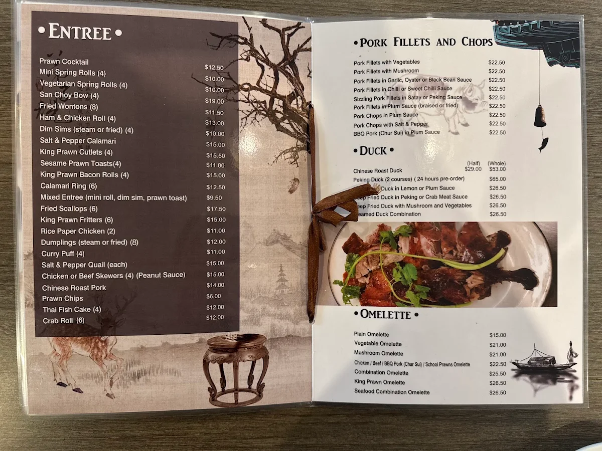Menu, Long Jetty Chinese Restaurant