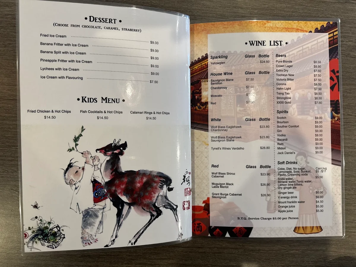 Menu, Long Jetty Chinese Restaurant