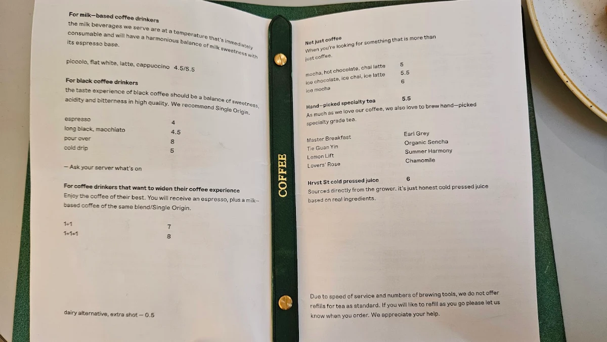 Menu, The Maillard Project