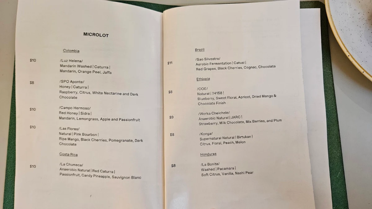 Menu, The Maillard Project