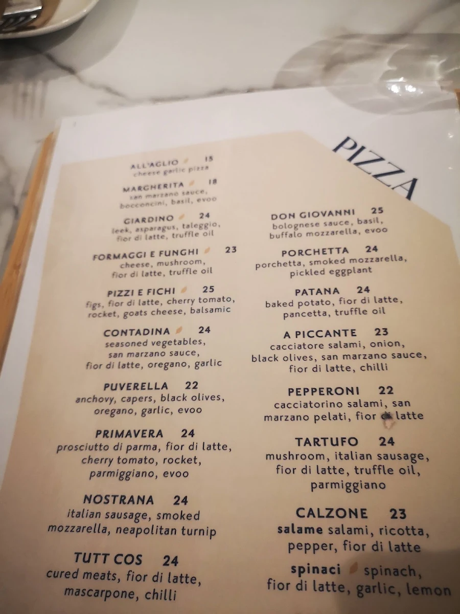 Menu, Don Giovanni Pizza Bar - Pizza Restaurant - Pizza Shop