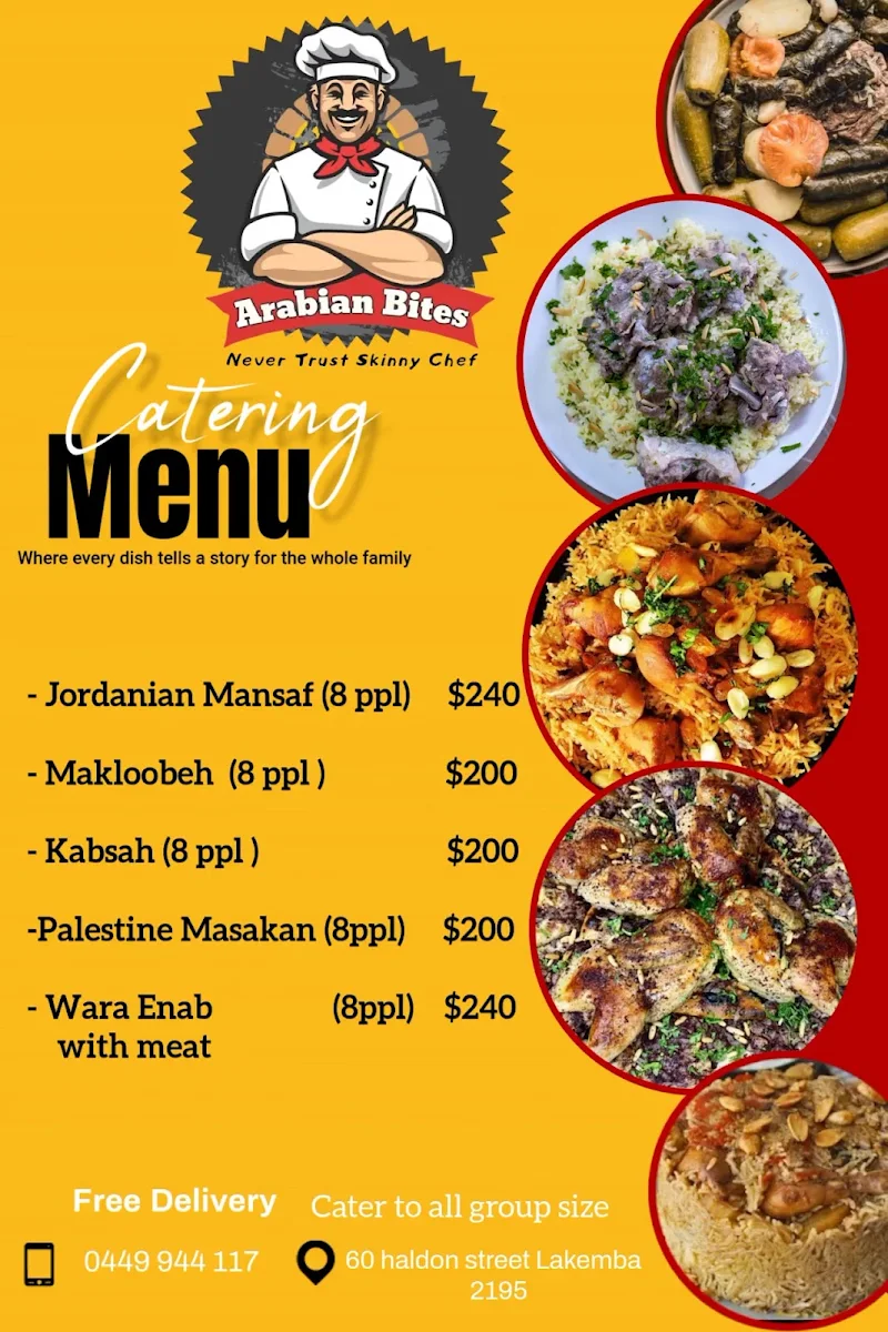 Menu, Pizzaland lakemba