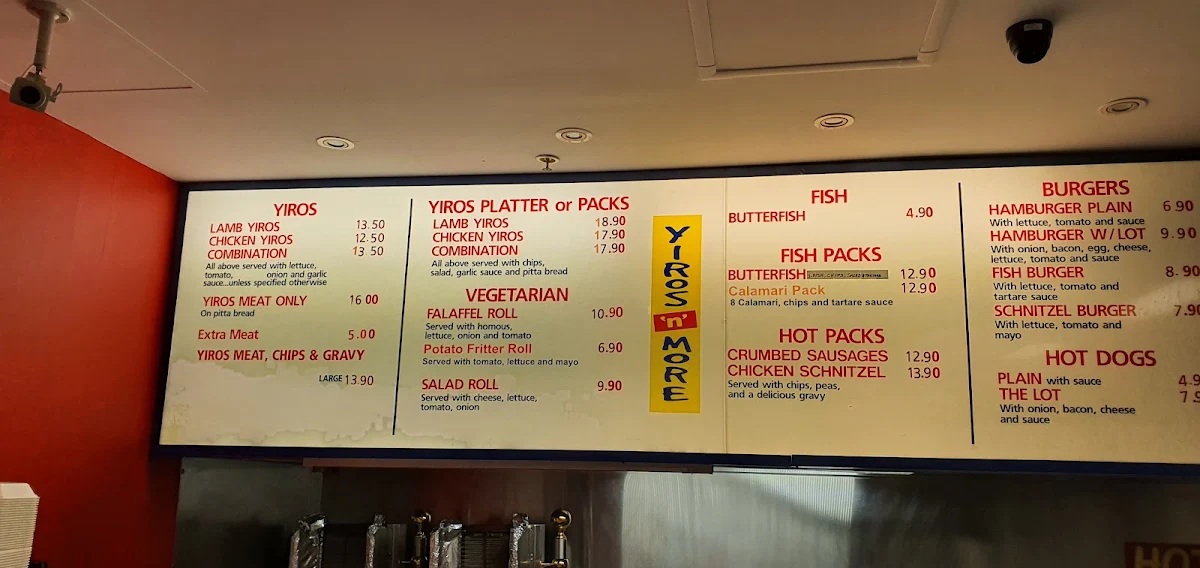 Menu, Yiros n More