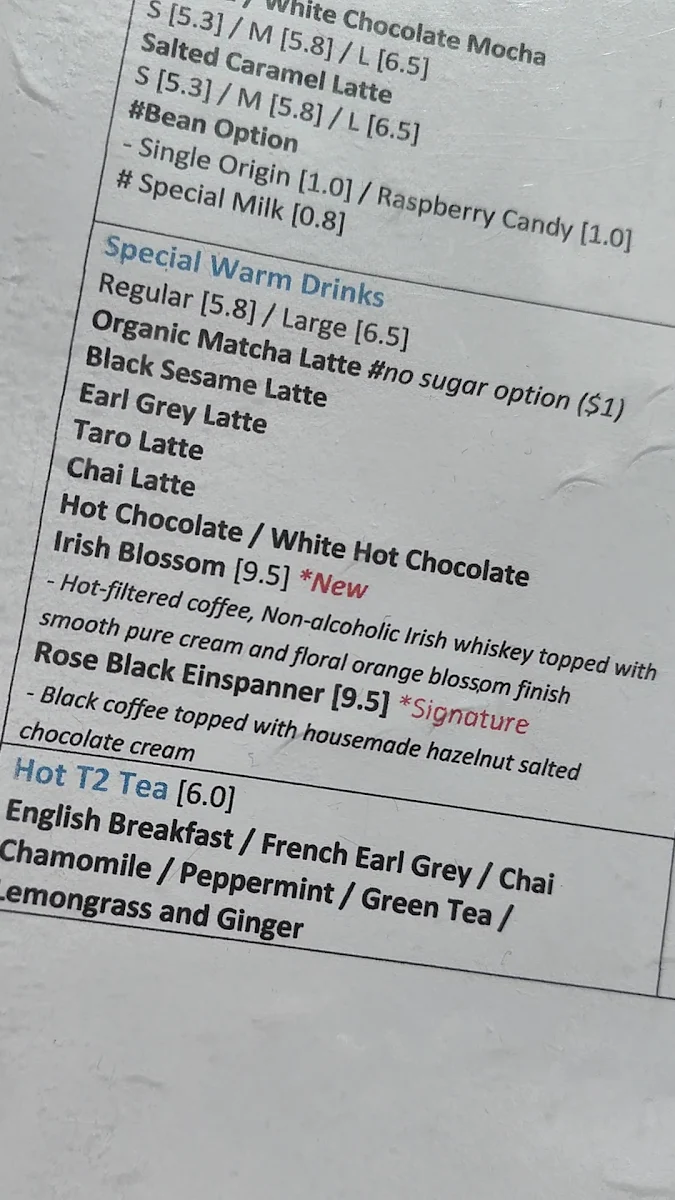 Menu, August Coffee