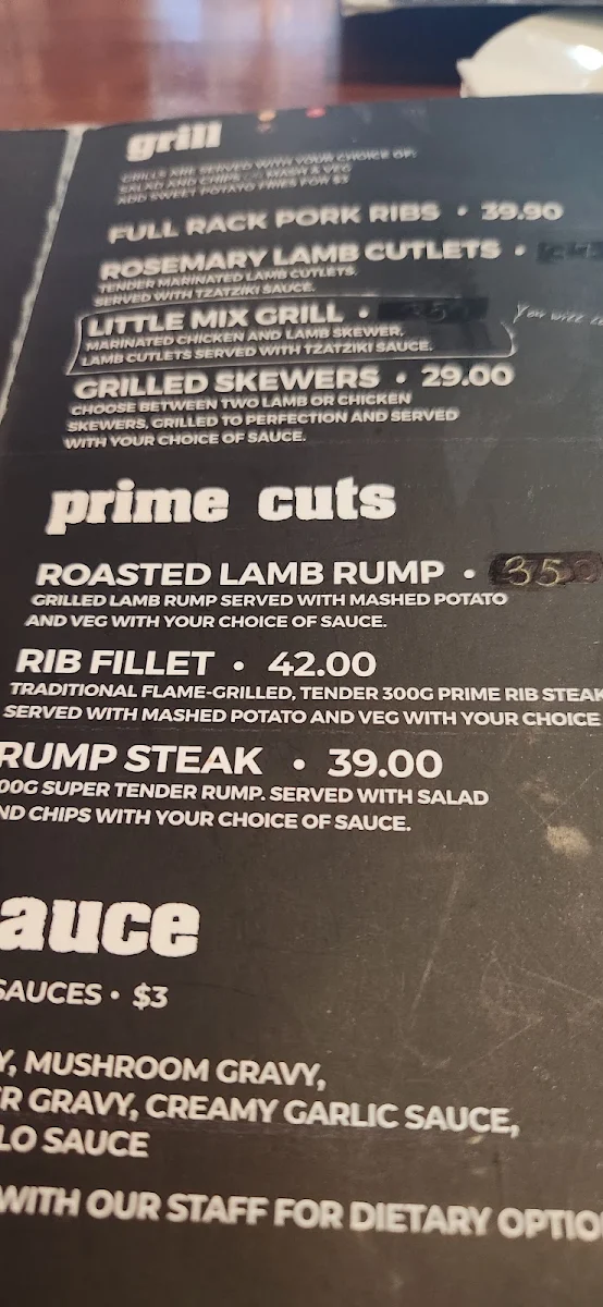 Menu, Little Lamb Restaurant Redcliffe