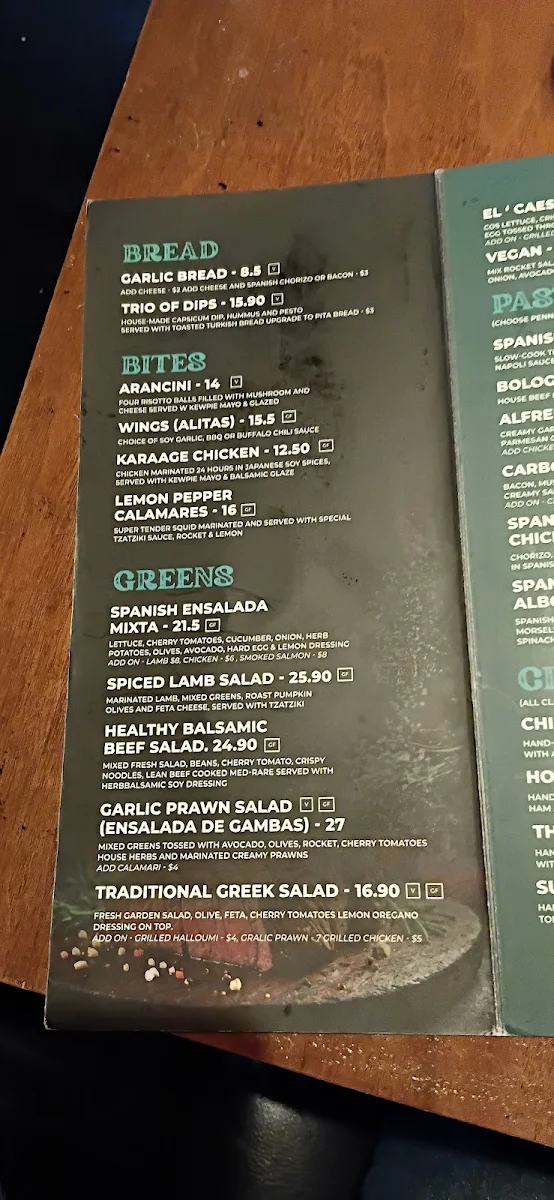Menu, Little Lamb Restaurant Redcliffe