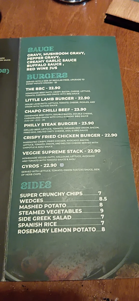 Menu, Little Lamb Restaurant Redcliffe