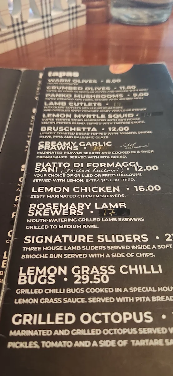 Menu, Little Lamb Restaurant Redcliffe