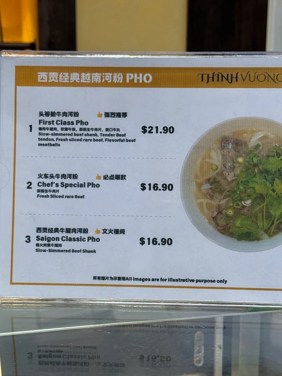 Menu, THINH VUONG