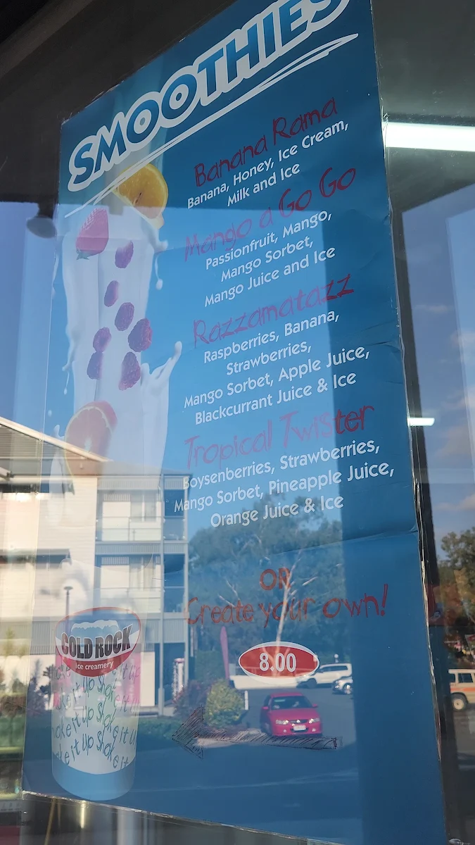 Menu, Cold Rock Ice Creamery Airlie Beach
