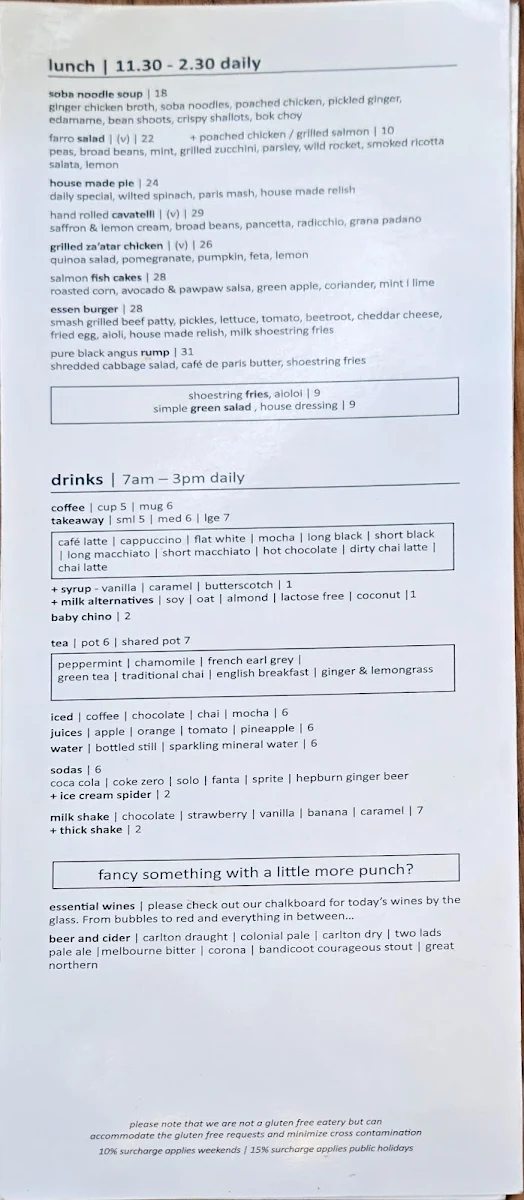 Menu, essen food & wine