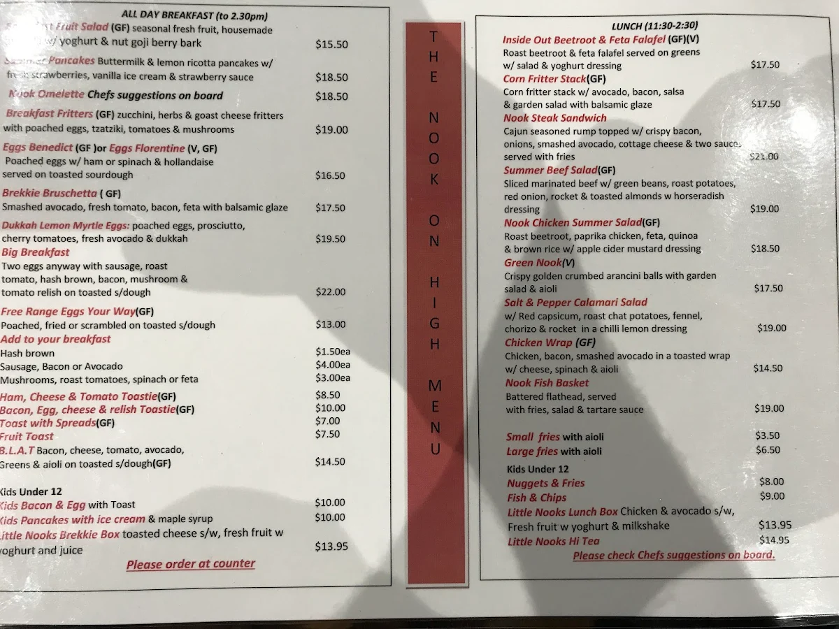 Menu, essen food & wine