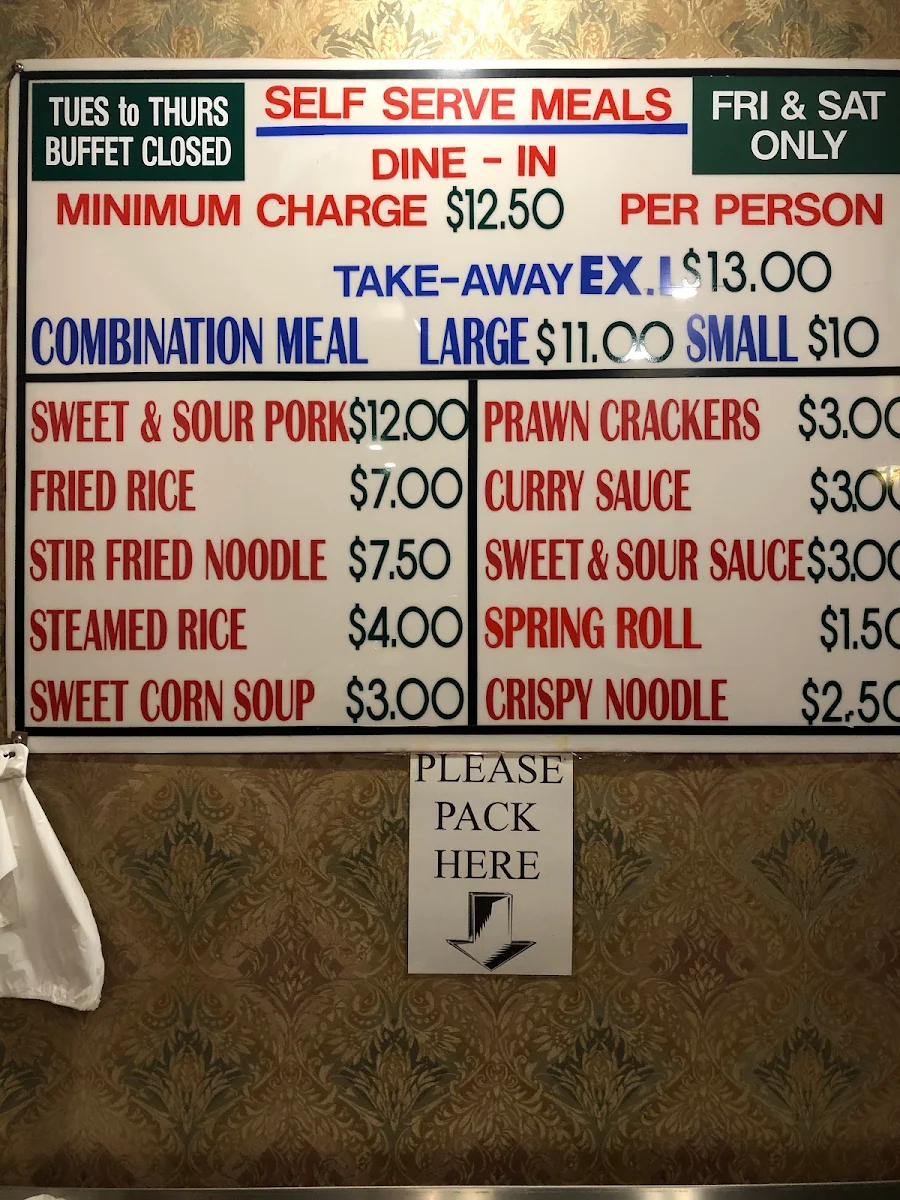 Menu, Merriwa Chinese Restaurant